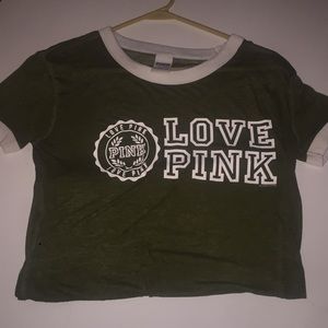 Vs pink shirt- olive green